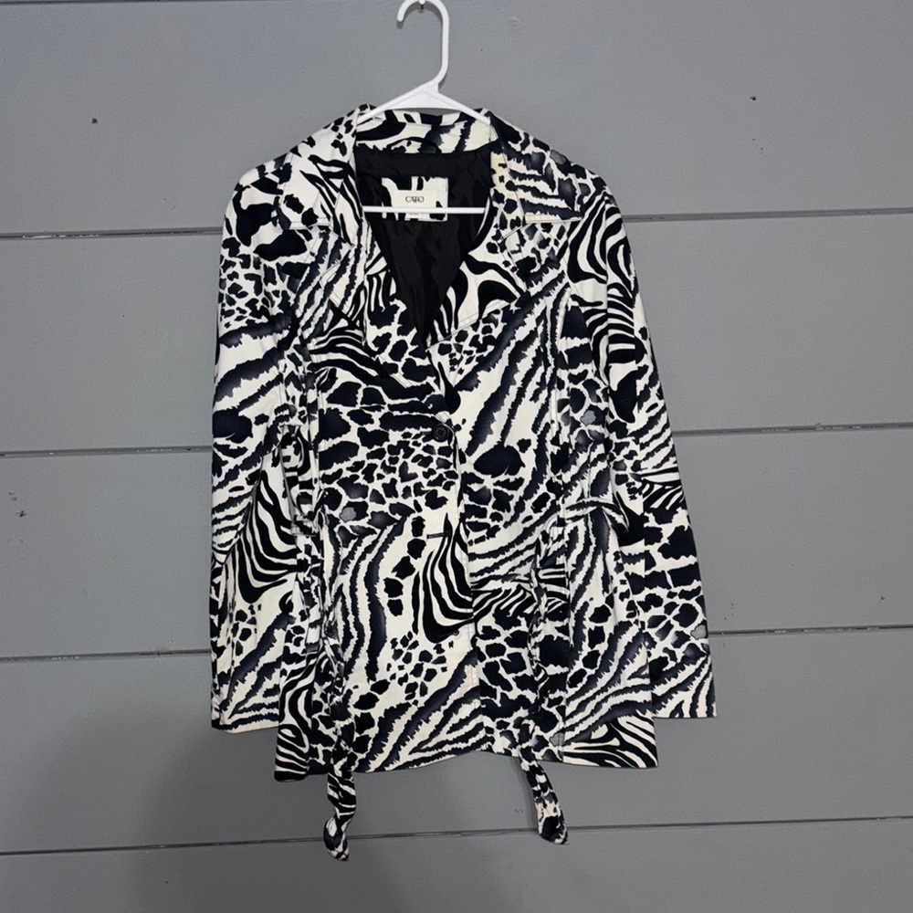 Black and White Animal Print Blazer